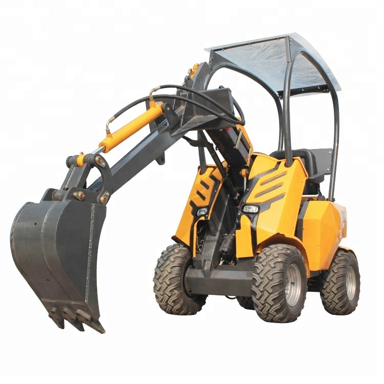 740kg Mini Loaders Hy200 Skid Steer Loader with Grab Road Sweeper Cleaning Loaders with Low Price
