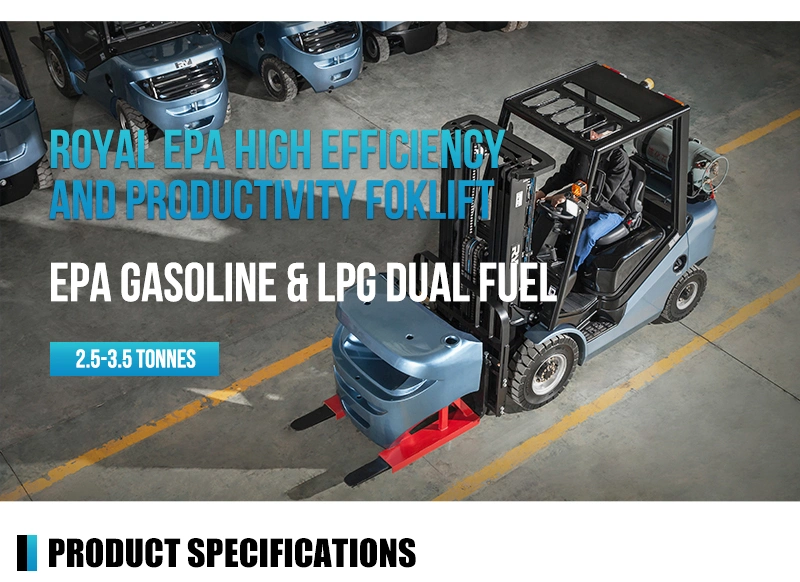 Royal Dual Fuel 3 Ton EPA Standard Engine Gasoline/LPG Fork Lift Trucks