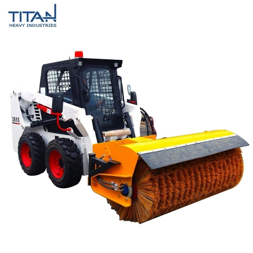 Chinese Hot Sale EPA Tier4 Ce Ty365s Titan Cheap Price 900kg Front End Road Sweeper Mini Skid Steer Loader with 4 in 1 Bucket