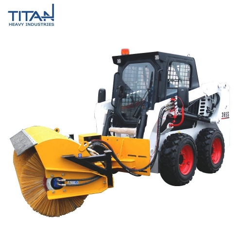 Chinese Hot Sale EPA Tier4 Ce Ty365s Titan Cheap Price 900kg Front End Road Sweeper Mini Skid Steer Loader with 4 in 1 Bucket