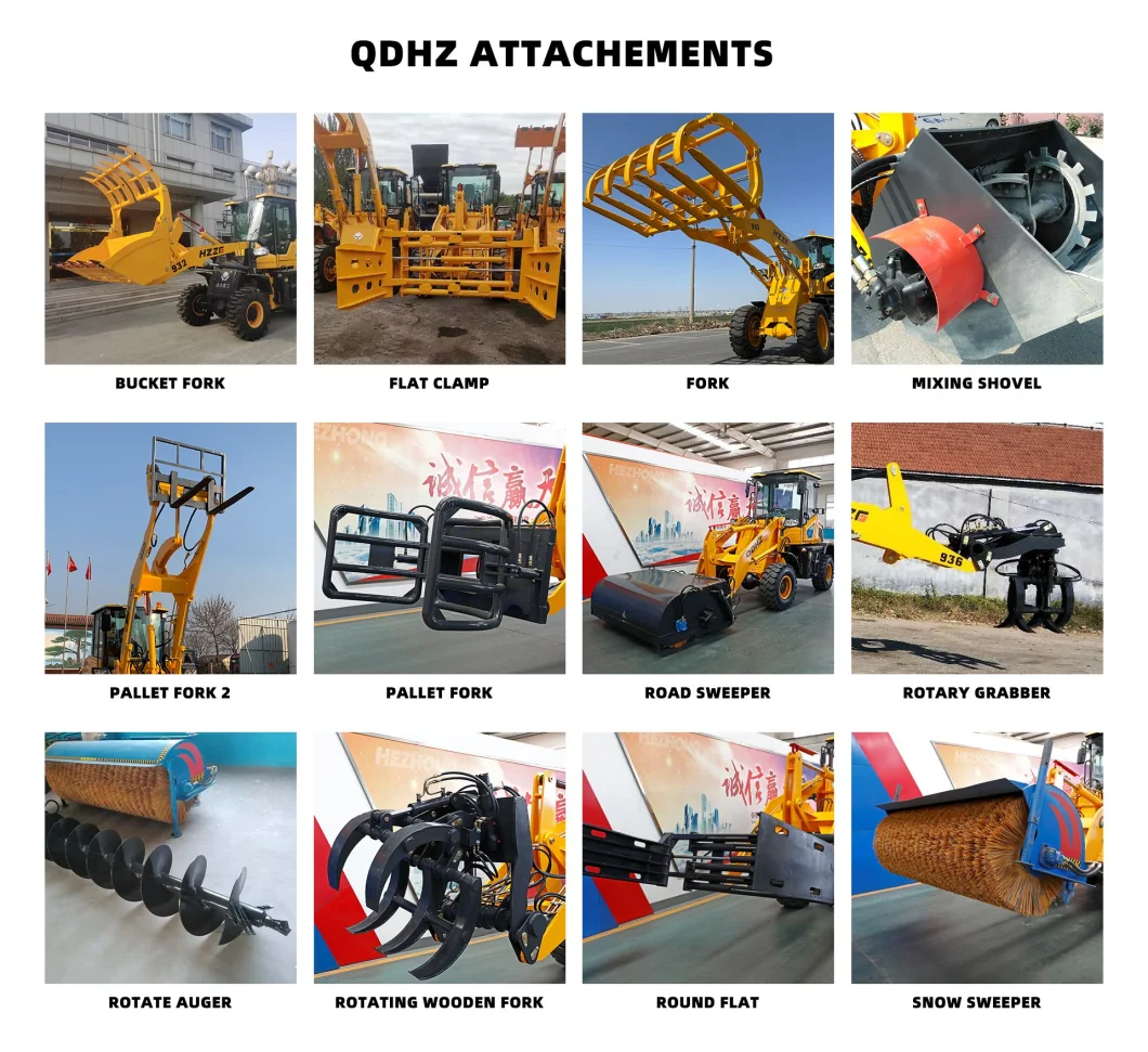 Qdhz Brand Articulated 1.3 Ton Capacity Diesel Mini Shovel Wheel Loader with Quick Change